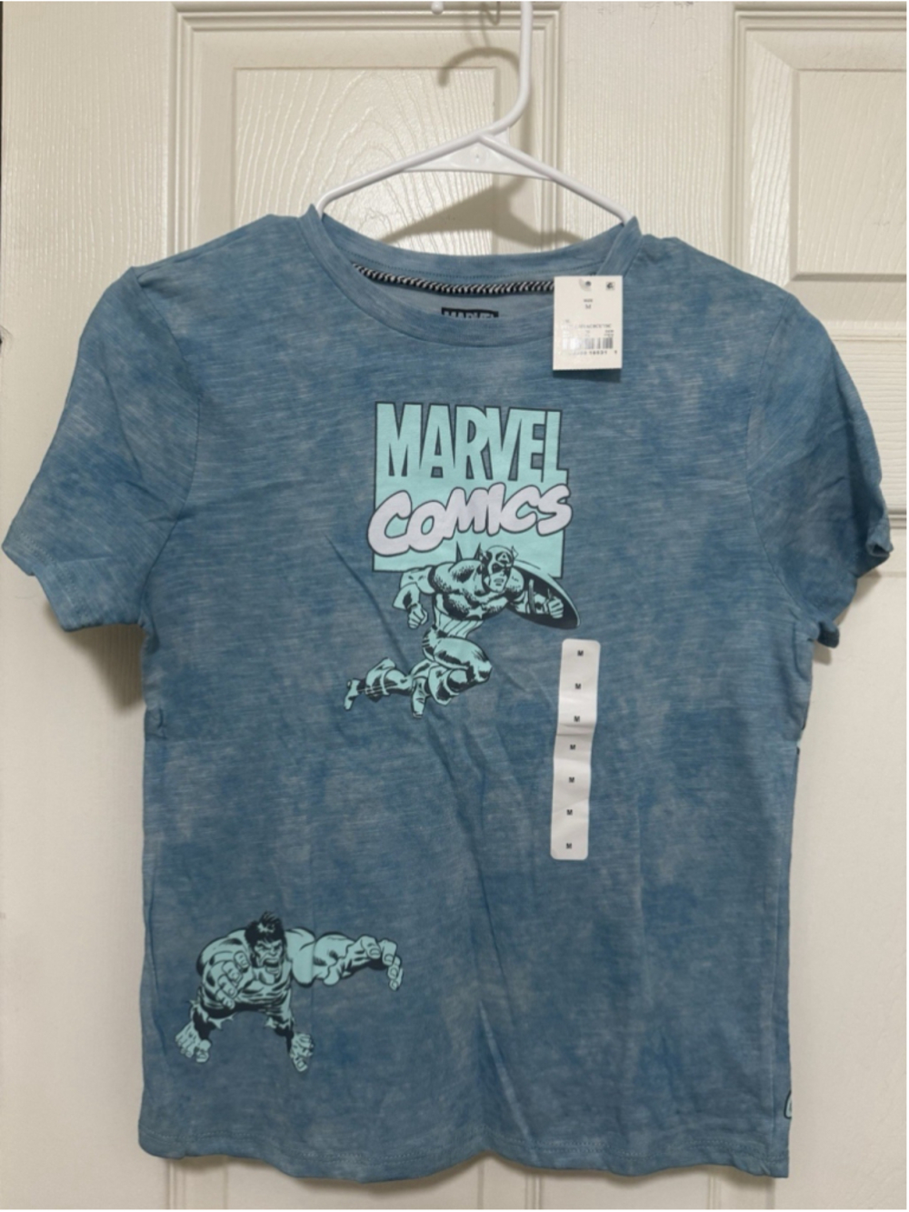 Size Medium Boys Marvel Blue Short Sleeve T-Shirt